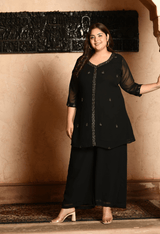 Plus Size Graceful Black Cut Dana Co-ord Set