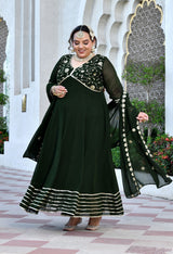 Noor Mahal Embroidered Georgette Anarkali Set With Dupatta