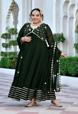 Noor Mahal Embroidered Georgette Anarkali Set With Dupatta