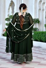 Noor Mahal Embroidered Georgette Anarkali Set With Dupatta