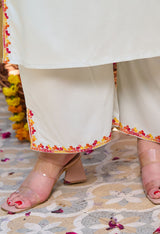 Plus Size Sea Green Aari Work Kurta Set with Dupatta