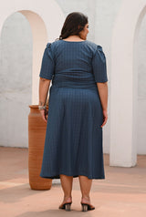 Plus Size Blue Top and Skirt Co-ord Set