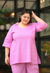 Plus Size Lavender Schiffli Co-ord Set