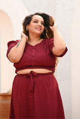 Plus Size Rust Top and Skirt Co-ord Set