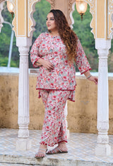 Plus Size Rubious Rani Floral Pom Pom Rayon Co-ord Set