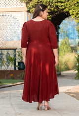 Plus Size Rich Rust Rayon Pintuck Dress