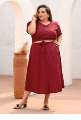 Plus Size Rust Top and Skirt Co-ord Set