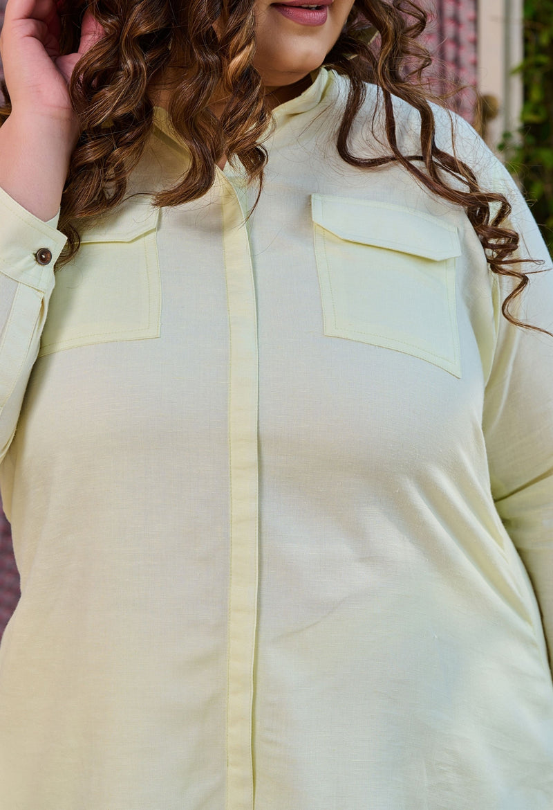 Lemon Everyday Shirt Style Linen Co-ord Set