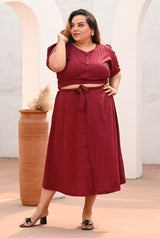 Plus Size Rust Top and Skirt Co-ord Set