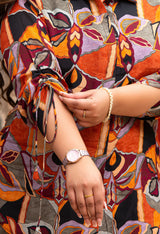 Plus Size Raven Black Abstract Pure Chinon Co-ord Set