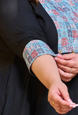 Plus Size Rustique Black Ethnic Patch Dress