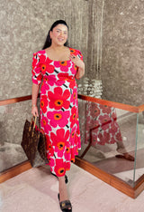 Plus Size Breezy & Colourful Floral Midi Dress