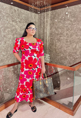 Plus Size Breezy & Colourful Floral Midi Dress