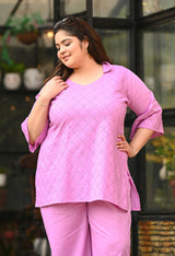 Plus Size Lavender Schiffli Co-ord Set