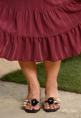 Plus Size Copper Double Frilled Dress