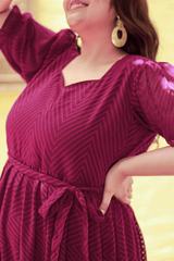 Plus Size Plus Size Glowing Wine Georgette Dress