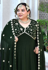 Noor Mahal Embroidered Georgette Anarkali Set With Dupatta