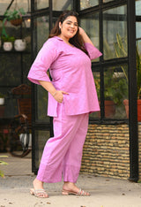 Plus Size Lavender Schiffli Co-ord Set