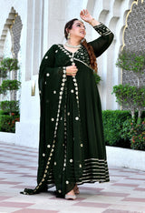 Noor Mahal Embroidered Georgette Anarkali Set With Dupatta