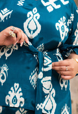 Plus Size Teal Enchanting Satin Co-ord Set