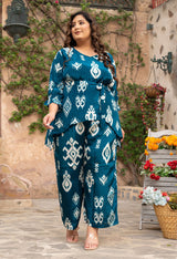 Plus Size Teal Enchanting Satin Co-ord Set