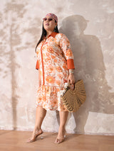Orange Blossom Dream Rayon Dress