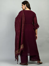 Plus Size Royal Wine Nyraa Kurta Set