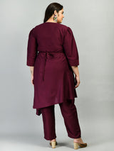 Plus Size Wine Belted Co-Ord Set