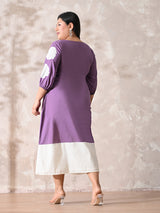 Lavender Meadow Cotton Embroidered Dress