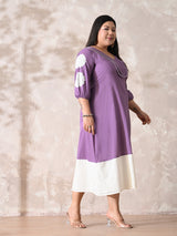 Lavender Meadow Cotton Embroidered Dress