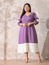 Lavender Meadow Cotton Embroidered Dress