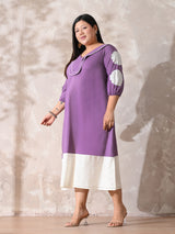 Lavender Meadow Cotton Embroidered Dress
