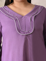 Lavender Meadow Cotton Embroidered Dress