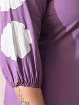 Lavender Meadow Cotton Embroidered Dress