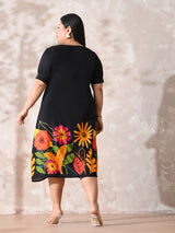 Bold Bloom Printed Rayon Dress