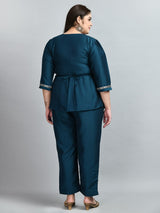 Plus Size Tempting Teal Lace Co-ord Set
