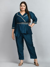 Plus Size Tempting Teal Lace Co-ord Set