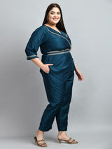Plus Size Tempting Teal Lace Co-ord Set