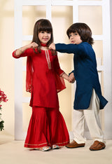 Girls Rani Pink Garara Set with Dupatta