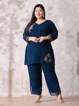 Sapphire Royale Teal Luxe Embellished Co-ord Set