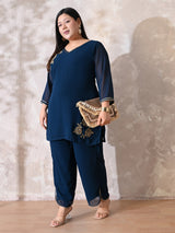 Sapphire Royale Teal Luxe Embellished Co-ord Set