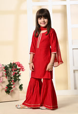 Girls Rani Pink Garara Set with Dupatta