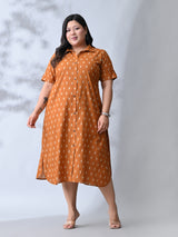 Sunset Muse Premium Cotton Shirt Dress with Easy Fit