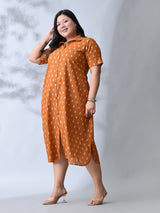 Sunset Muse Premium Cotton Shirt Dress with Easy Fit