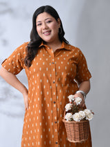 Sunset Muse Premium Cotton Shirt Dress with Easy Fit