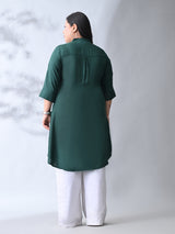 Bottle Green Elegance Rayon Straight Kurta for Women