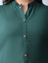 Bottle Green Elegance Rayon Straight Kurta for Women