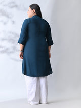 Teal Elegance Rayon Straight Kurta for Women