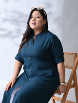 Teal Elegance Rayon Straight Kurta for Women