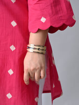 Classic Fushcia Pink Cotton Kurta with Batik Print